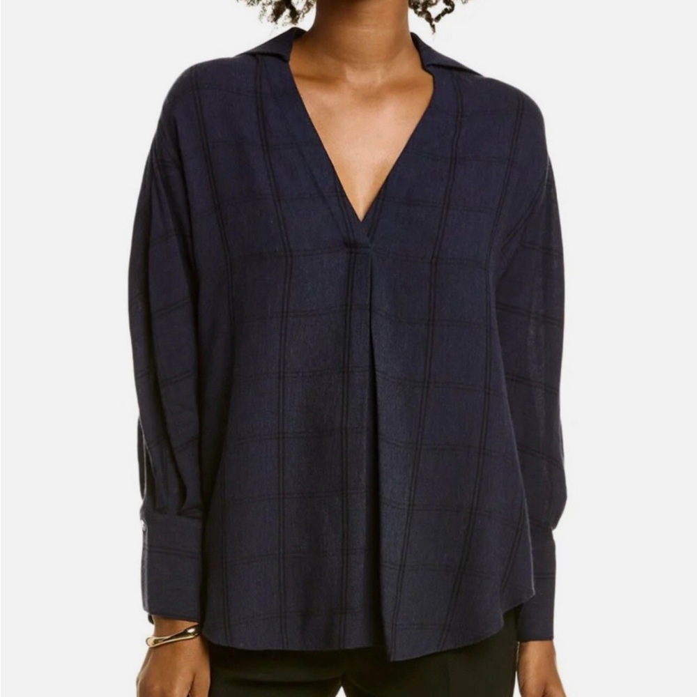 Vince Long Sleeve V-Neck Blouse